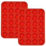 Moule à muffins - qualité supérieure - silicone alimentaire - lot de 2 - non adhésif - rouge Moule à muffins - qualité supérieure - silicone alimentaire - lot de 2 - non adhésif - rouge