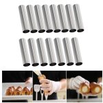 Moule � p�tisserie - inox - tubes en forme de cannoli - 15 pi�ces - 120mm de longueur - 20mm de diam�tre ...