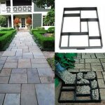 Moule  pav bton en rsine unho - carr 60x50cm - pour jardin alle chemin
