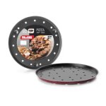 Moule a pizza 28 cm aluminiun anti - adherent rouge mouchete de noir moule perfore passe au lave - vaisselle ...