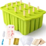 Moules de popsicle de glace12 cavits moules de crme glace moules de sucette de glace en silicone avec ...