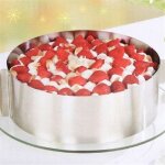 Moule rglable de gteau en inox rond ptisserie cercle mousse cadre