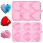 Moules en silicone - non spécifié - coeur - 2pcs - 6 cavités - résistant à - 40°c à 230°c Moules en silicone - non spécifié - coeur - 2pcs - 6 cavités - résistant à - 40°c à 230°c