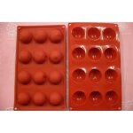 Moule silicone souple 12 petits fours / demi sphere 28 x 17 cm Moule silicone souple 12 petits fours / demi sphere 28 x 17 cm