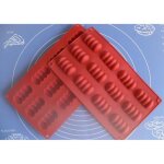 Moule en silicone - non spcifi - 12 petits fours - flexible - anti - adhrent - rouge