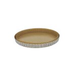Moule  tarte - de buyer - cannel - acier inox - 28 cm - fond amovible - perfor 2 mm