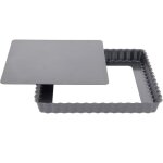 Moule � tarte carr� antiadh�sif de buyer - fond amovible - 23cm - gris