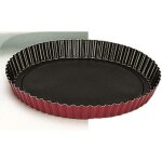 Moule à tarte - ibili - 28 cm - aluminium anti - adhérent - rouge mouchété noir - lave - vaisselle compatible ... Moule à tarte - ibili - 28 cm - aluminium anti - adhérent - rouge mouchété noir - lave - vaisselle compatible ...