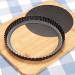 Moule a tarte avec fond amovible30cm plat � tartemoule a tarte cannel� rond pour quiche gateau tartelette ...
