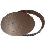 Moule  tarte - gobel - tourtire cannele perfore - 28cm - fond mobile - anti - adhrent - hauteur ...