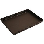 Moule à tarte rectangulaire cannelée - gobel - 29x20. 5cm - fond fixe - anti - adhérent - hauteur 25mm ... Moule à tarte rectangulaire cannelée - gobel - 29x20. 5cm - fond fixe - anti - adhérent - hauteur 25mm ...