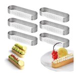 Moule  tarte - yd - lot de 6 - acier inoxydable - rsistant  la chaleur - 13x4x2cm