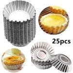 Moule  tartelettes - inoxydable - 25pcs - rutilisable - antiadhsif - compatible lave - vaisselle