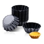 Moules  tartelettes - non spcifi - lot de 12 - acier au carbone - antiadhsifs - rutilisables