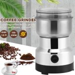 Moulin � caf� �lectrique 100 - 200w broyeur � graines de lin noix poivre �pices mixeur en acier inoxydable ...