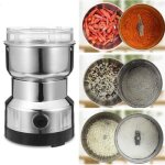 Moulin  caf lectrique - inox - 220v - broyeur  graines - faible bruit - couvercle transparent