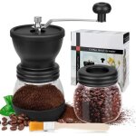 Moulin  caf manuel moulin  meule en cramique rglable portable avec pot de stockage et brosse douce ...