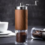 Moulin à café manuel - portable en acier inoxydable avec manivelle en céramique conique et mouture réglable ... Moulin à café manuel - portable en acier inoxydable avec manivelle en céramique conique et mouture réglable ...