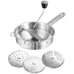 Moulin  pommes de terre rotatif et pure en acier inoxydable avec 3 disques de broyage perfors idal ...