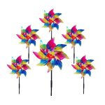Moulin  vent anti oiseaux - non spcifi - 53 x 24 cm - 6 pices - design arc - en - ciel - plastique ...