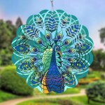 Moulins � vent m�tal 3d magiques rotatifs paon cour / patio / pelouse / jardin cadeau d�coration .