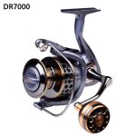 Moulinet de pche - zgeer - modle 7000 - 3bb - bobine en alliage daluminium bicolore - argent