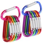 Mousqueton - inox - 12 pcs - 76 x 6. 5mm - charge max 20kg - 6 couleurs
