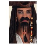 Moustache et barbe de pirate - boland - 2 lments - fibre synthtique - noir