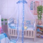Moustiquaire ciel de lit baldaquin rond enfant bb voile anti insectes chambre bleu