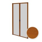 Moustiquaire double porte baie vitr�e - l240 x h230 cm - alu ch�ne dor� - recoupable - enroulable - anti ...