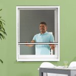 Moustiquaire enroulable pour fen�tre - zgeer - extensible - pvc et fibre de verre noire - 150x220 cm ...