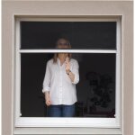 Moustiquaire enroulable pvc - zgeer - recoupable - ch�ssis blanc - 80x100 cm - fibre de verre noire - ...