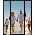 Moustiquaire magn�tique baie vitr�e coulissante double ouverture anti - insectes 120(30 / 60 / 30)x220cm ...