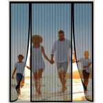 Moustiquaire magn�tique coulissante pour baie vitr�e et porte - rideau anti - insectes � deux c�t�s ouverts ...