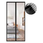 Moustiquaire magn�tique porte 80x215 cm noire - rideau anti - insectes fermeture automatique silencieuse ...