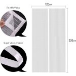 Moustiquaire magn�tique pour porte - fen�tre - virex� - 120x220 cm - blanche - maille ultra fine - fermeture ...