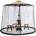 Moustiquaire pour parasol de terrasse - filet anti - insectes pour parasols de jardin - accessoires pour ...