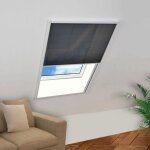 Moustiquaire pliss�e professionnelle pour fen�tre de toit cadre aluminium blanc 80 x 100 cm