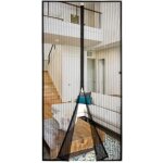 Moustiquaire porte rideau magn�tique - pvc - 100x220cm - fixation auto agrippante - blanc