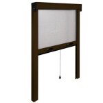 Moustiquaire - 140 x 170 cm - verticale - marron - enroulement vertical