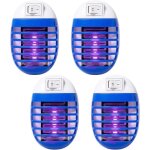 Lampe anti moustique - audburn - lot de 4 - 1w - lumire uv - protection enfants et animaux