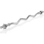Movit barre curl professionnelle 120 cm chromée et moletée avec vis de serrage tête étoile Movit barre curl professionnelle 120 cm chromée et moletée avec vis de serrage tête étoile