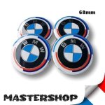 Moyeu de roue 4 x centre de roues cache moyeu bmw Édition 50e anniversaire logo bleu 68mm diametre Moyeu de roue 4 x centre de roues cache moyeu bmw Édition 50e anniversaire logo bleu 68mm diametre
