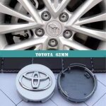 Moyeu de roue centre de roue avec embl�me argent 62mm 4pi�ces couvercle cache - moyeu pour toyota carolla ...