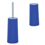 Msv brosse wc avec support pp & inox bleu fonce