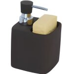 Distributeur de savon & porte eponge c�ramique - msv - malaga - chocolat - marron