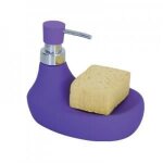 Msv distributeur de savon & porte eponge c�ramique marbella violet