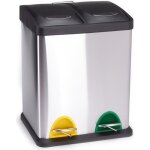 Poubelle à pédale tri sélectif inox 2 bacs 8l msv Poubelle à pédale tri sélectif inox 2 bacs 8l msv