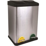 Msv poubelle tri sélectif inox 2x20l brosse Msv poubelle tri sélectif inox 2x20l brosse