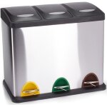 Msv poubelle tri slectif inox 3 bacs 8lx3